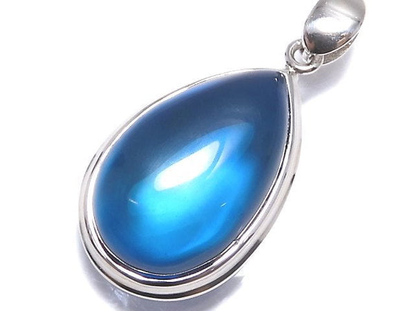 [Video][One of a kind] Blue color Amber Pendant Silver925 NO.166