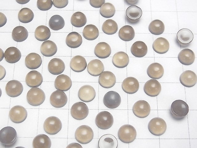 [Video] Gray Onyx AAA Round Cabochon 6x6mm 5pcs