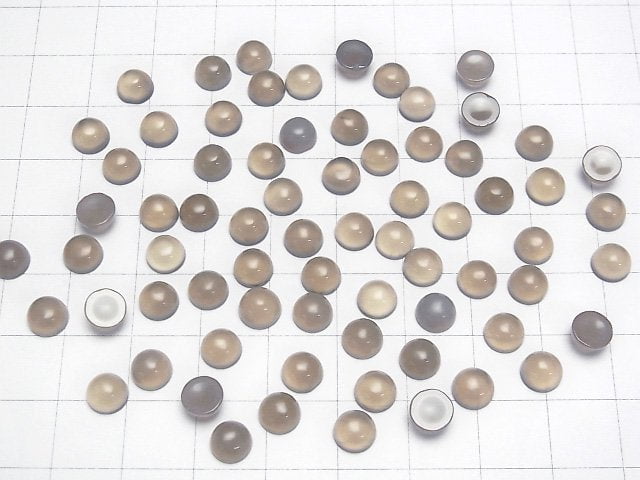 [Video] Gray Onyx AAA Round Cabochon 6x6mm 5pcs