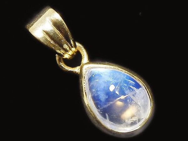 [Video][One of a kind] High Quality Rainbow Moonstone AAA Pendant 18KGP NO.91