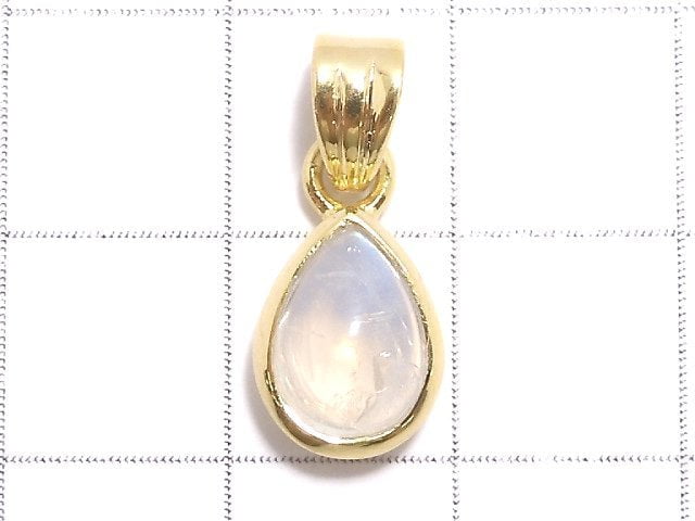 [Video][One of a kind] High Quality Rainbow Moonstone AAA Pendant 18KGP NO.91