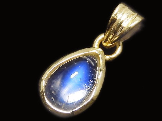 [Video][One of a kind] High Quality Rainbow Moonstone AAA Pendant 18KGP NO.92