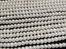 [Video] Fresh Water Pearl AA++ White Rondelle 6mm 1strand beads (aprx.14inch/35cm)