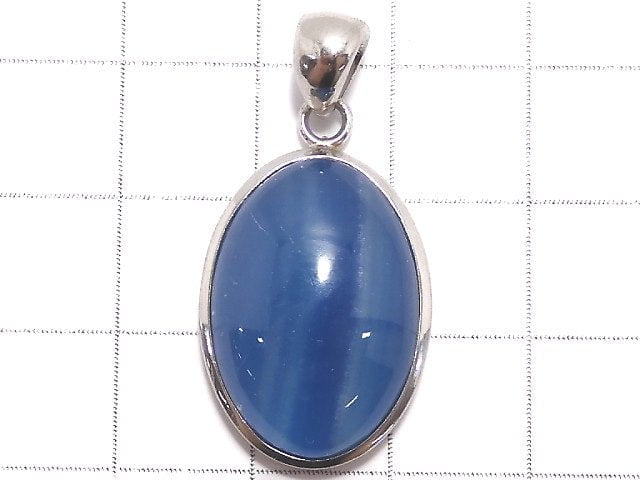 [Video][One of a kind] Natural Blue Calcite AAA Pendant Silver925 NO.41