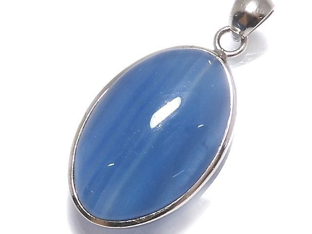 [Video][One of a kind] Natural Blue Calcite AAA Pendant Silver925 NO.42