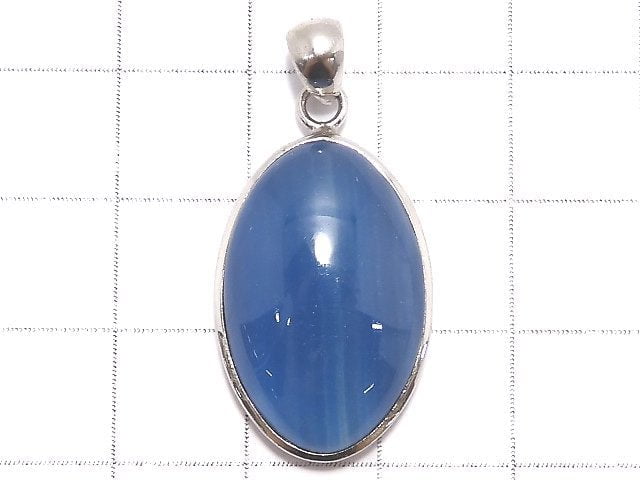 [Video][One of a kind] Natural Blue Calcite AAA Pendant Silver925 NO.42