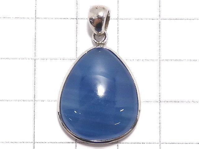 [Video][One of a kind] Natural Blue Calcite AAA Pendant Silver925 NO.43