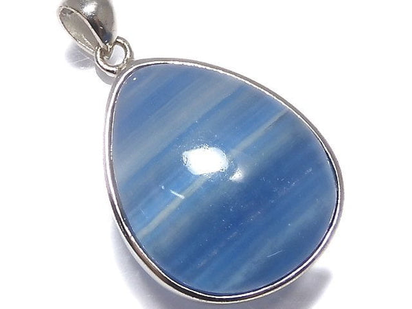 [Video][One of a kind] Natural Blue Calcite AAA Pendant Silver925 NO.44