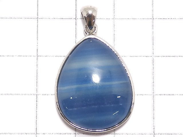 [Video][One of a kind] Natural Blue Calcite AAA Pendant Silver925 NO.44