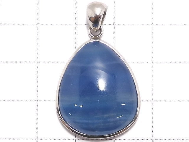 [Video][One of a kind] Natural Blue Calcite AAA Pendant Silver925 NO.45