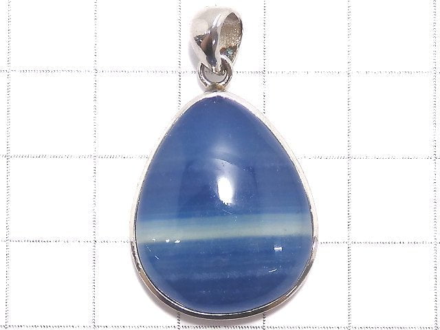 [Video][One of a kind] Natural Blue Calcite AAA Pendant Silver925 NO.46