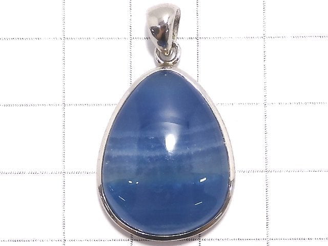 [Video][One of a kind] Natural Blue Calcite AAA Pendant Silver925 NO.47