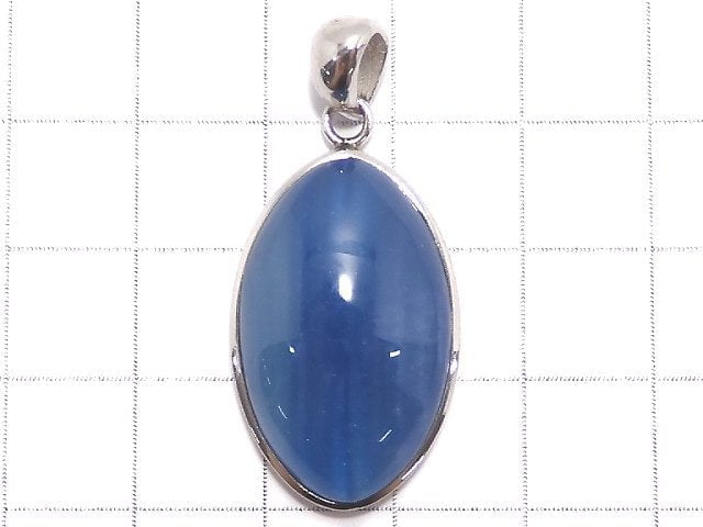 [Video][One of a kind] Natural Blue Calcite AAA Pendant Silver925 NO.48