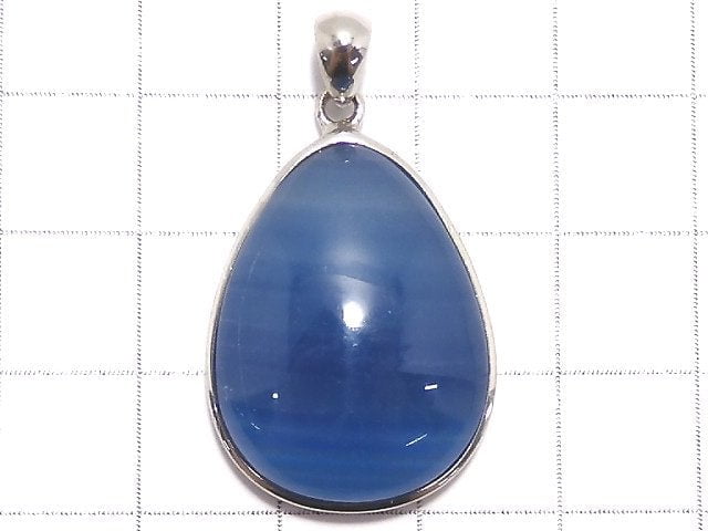 [Video][One of a kind] Natural Blue Calcite AAA Pendant Silver925 NO.49