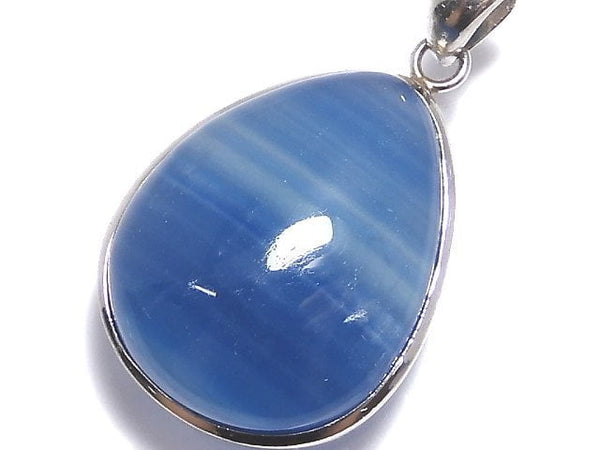 [Video][One of a kind] Natural Blue Calcite AAA Pendant Silver925 NO.50