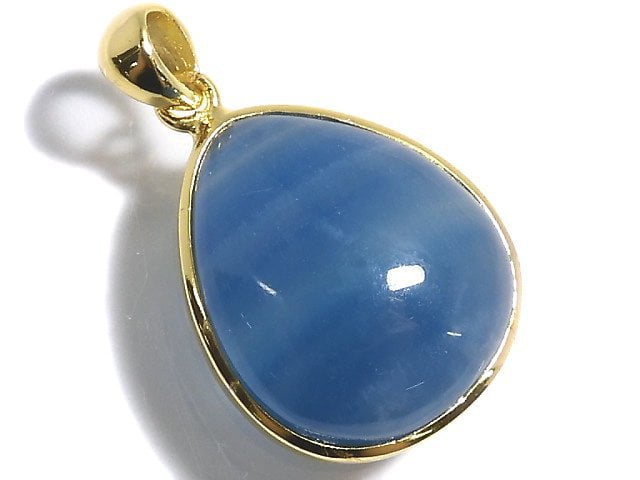 [Video][One of a kind] Natural Blue Calcite AAA Pendant 18KGP NO.51