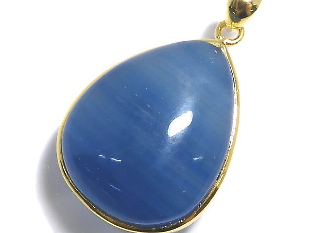 [Video][One of a kind] Natural Blue Calcite AAA Pendant 18KGP NO.57