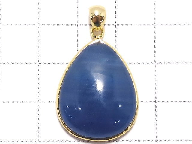 [Video][One of a kind] Natural Blue Calcite AAA Pendant 18KGP NO.57