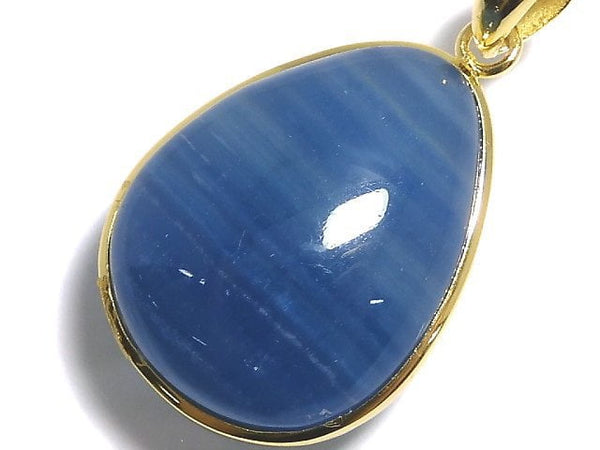 [Video][One of a kind] Natural Blue Calcite AAA Pendant 18KGP NO.58