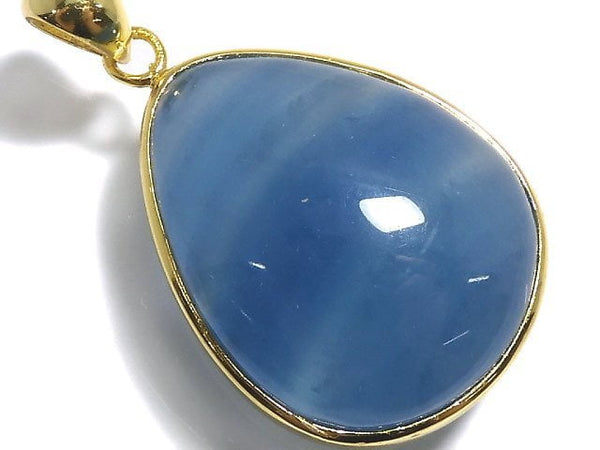 [Video][One of a kind] Natural Blue Calcite AAA Pendant 18KGP NO.59