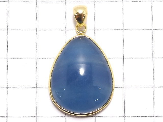 [Video][One of a kind] Natural Blue Calcite AAA Pendant 18KGP NO.59