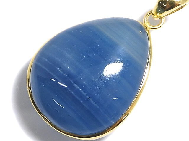 [Video][One of a kind] Natural Blue Calcite AAA Pendant 18KGP NO.60