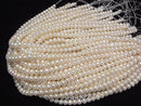 [Video] Fresh Water Pearl AA++ White Rondelle 7mm 1strand beads (aprx.14inch/35cm)