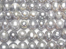 [Video] Fresh Water Pearl AA Potato-Baroque 7-8mm Silver 1strand beads (aprx.14inch/34cm)