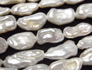 [Video] Fresh Water Pearl Keshi Pearl AA++ Baroque 11-20mm White 1strand beads (aprx.15inch/38cm)