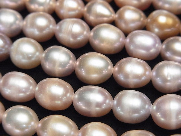 [Video] Fresh Water Pearl AA Rice 10x7x7mm Lavender Pink 1strand beads (aprx.13inch/32cm)