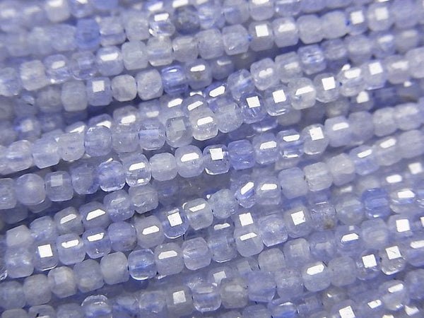 [Video] High Quality! Tanzanite AA++ Cube Shape 2x2x2mm half or 1strand beads (aprx.15inch/37cm)