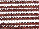 [Video]High Quality! Hessonite Garnet AAA- Faceted Round 3mm [Dark color] 1strand beads (aprx.15inch/37cm)