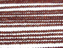 [Video]High Quality! Hessonite Garnet AAA- Faceted Round 3mm [Dark color] 1strand beads (aprx.15inch/37cm)