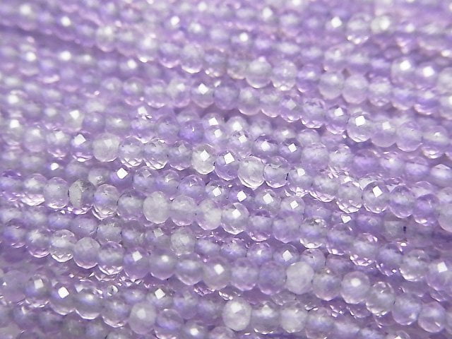 [Video]High Quality! Light color Amethyst AA++ Faceted Round 2.5mm 1strand beads (aprx.15inch/37cm)