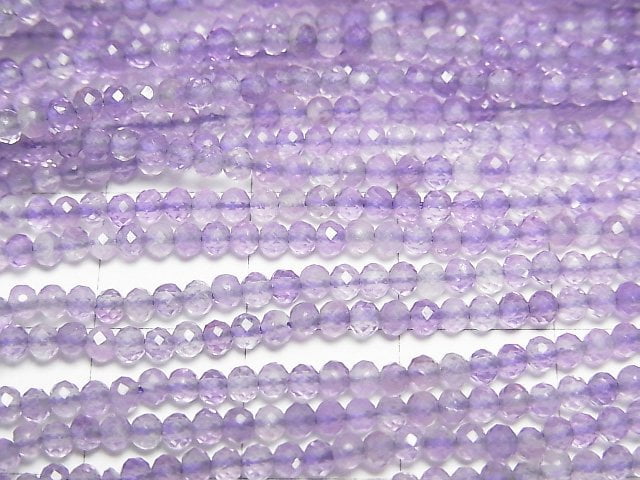 [Video]High Quality! Light color Amethyst AA++ Faceted Round 2.5mm 1strand beads (aprx.15inch/37cm)