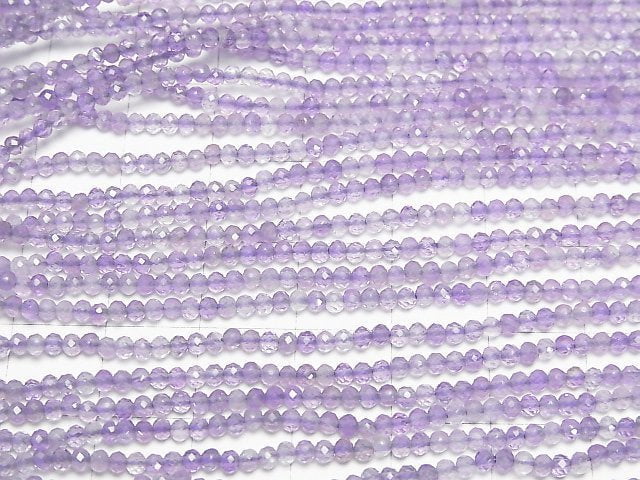 [Video]High Quality! Light color Amethyst AA++ Faceted Round 2.5mm 1strand beads (aprx.15inch/37cm)