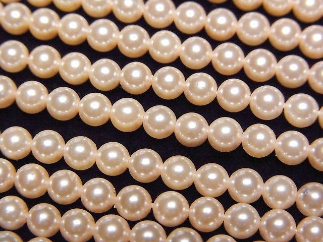 [Video] Shell Pearl Orange Round 4mm 1-strand beads (approx. 15 inches/38 cm)