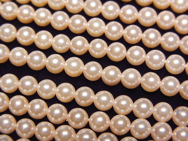 [Video]Shell Pearl Orange Round 4mm 1strand beads (aprx.15inch/38cm)