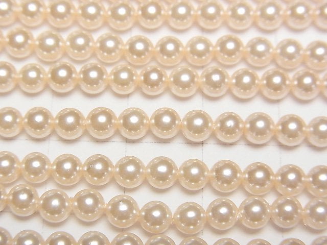 [Video]Shell Pearl Orange Round 4mm 1strand beads (aprx.15inch/38cm)