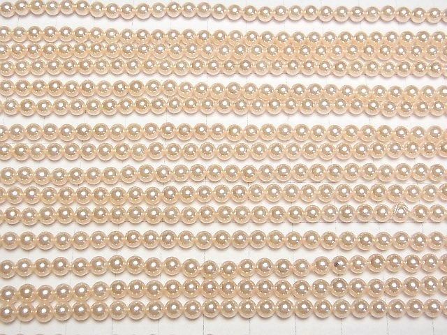[Video] Shell Pearl Orange Round 4mm 1-strand beads (approx. 15 inches/38 cm)