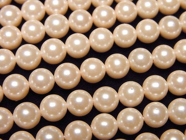 [Video]Shell Pearl Orange Round 6mm 1strand beads (aprx.15inch/38cm)