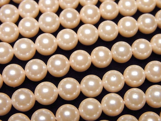 [Video]Shell Pearl Orange Round 6mm 1strand beads (aprx.15inch/38cm)