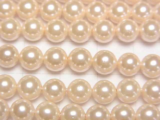 [Video]Shell Pearl Orange Round 6mm 1strand beads (aprx.15inch/38cm)