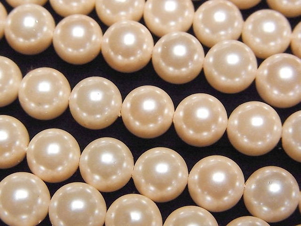 [Video]Shell Pearl Orange Round 8mm 1strand beads (aprx.15inch/38cm)