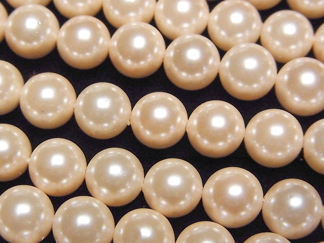 [Video]Shell Pearl Orange Round 8mm 1strand beads (aprx.15inch/38cm)