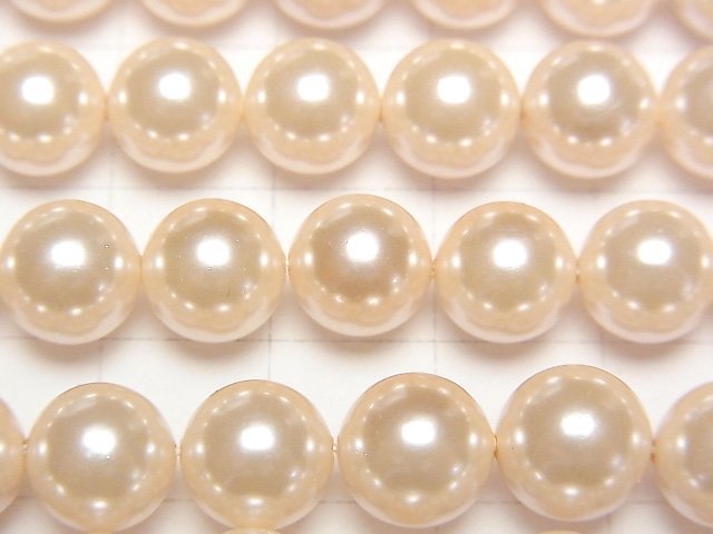 [Video]Shell Pearl Orange Round 8mm 1strand beads (aprx.15inch/38cm)