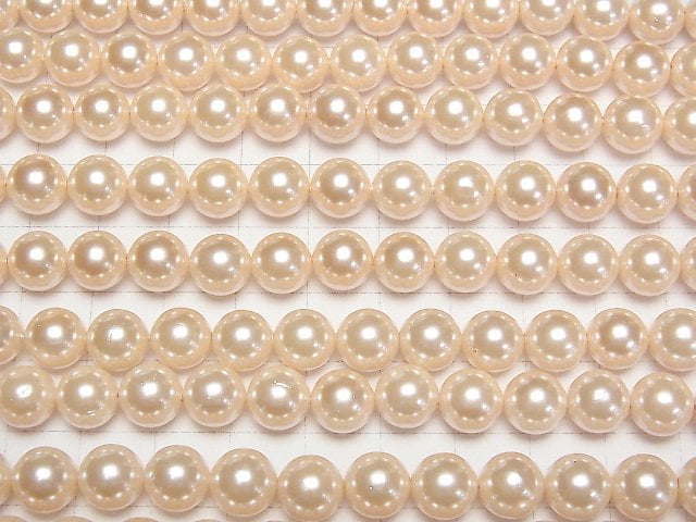 [Video]Shell Pearl Orange Round 8mm 1strand beads (aprx.15inch/38cm)