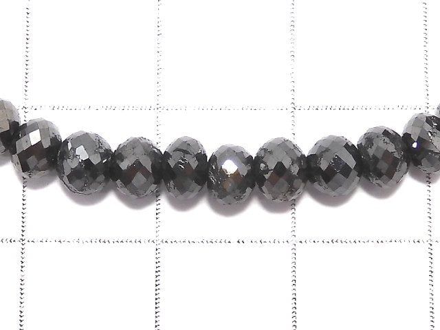 [Video][One of a kind] [1mm hole] Black Diamond Faceted Button Roundel Bracelet NO.107