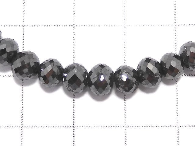 [Video][One of a kind] [1mm hole] Black Diamond Faceted Button Roundel Bracelet NO.108