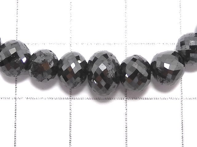 [Video][One of a kind] [1mm hole] Black Diamond Faceted Button Roundel Bracelet NO.109